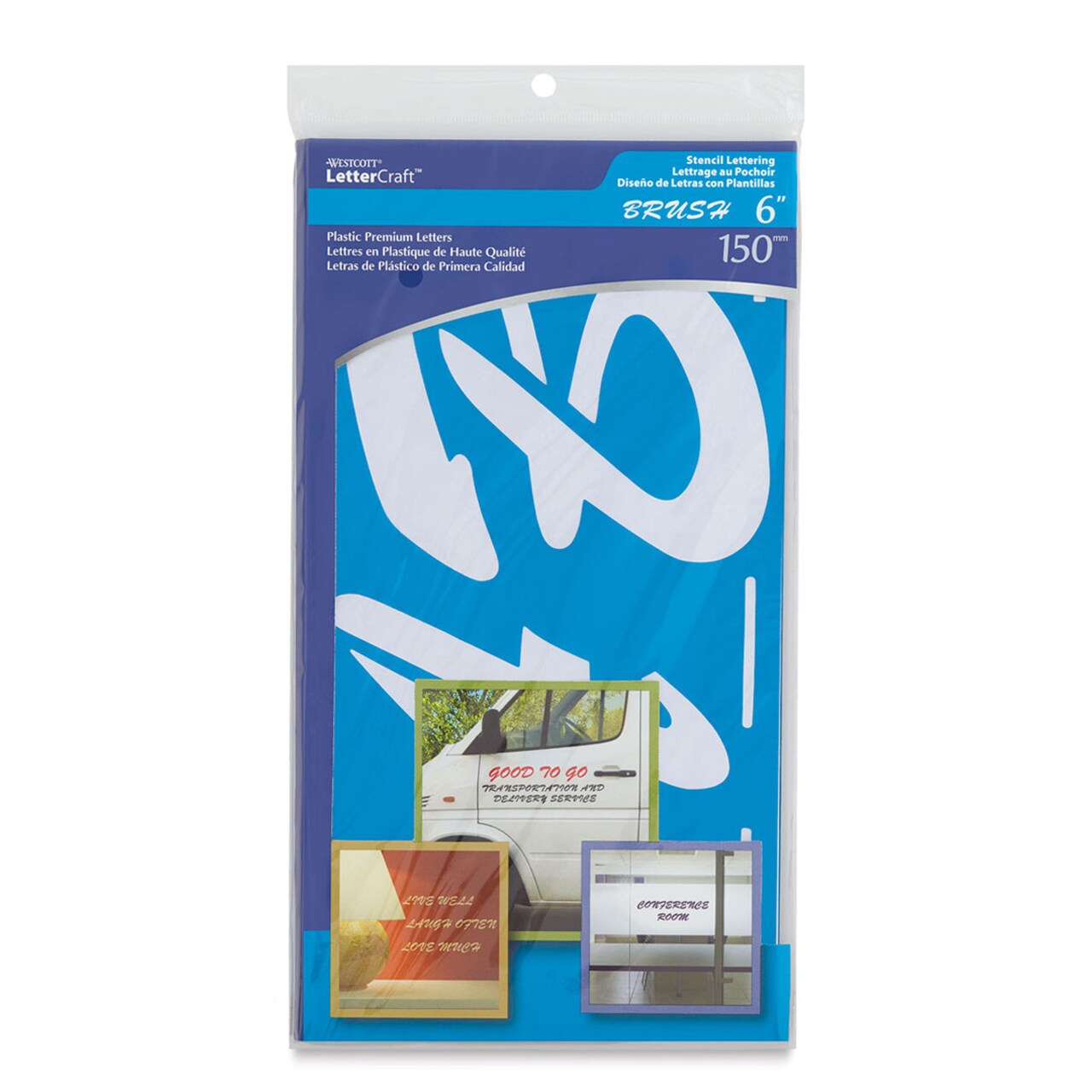 Westcott BetterLetter Plastic Letter Stencils - 6", Capital Only, Brush